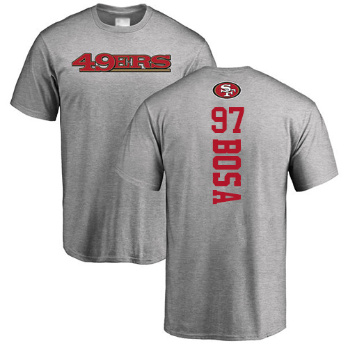 Men San Francisco 49ers Ash Nick Bosa Backer #97 NFL T Shirt